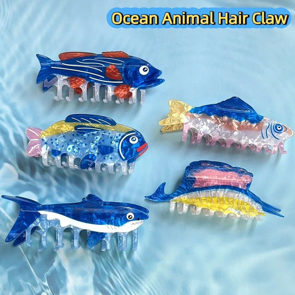 Hairpin Ocean Animal Hair Claw - đánh giá và giá Korean Girl Lifestyle