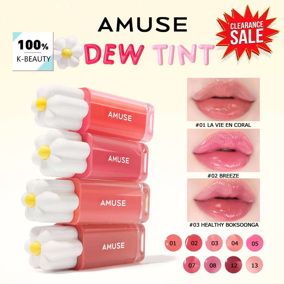 [ClearanceSale] AMUSE DEW TINT - đánh giá và giá Lip Tint Korean