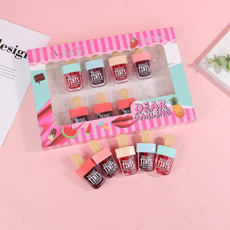 12Pcs Korea Fruit Lip Tint Ice - đánh giá và giá Lip Tint Korean