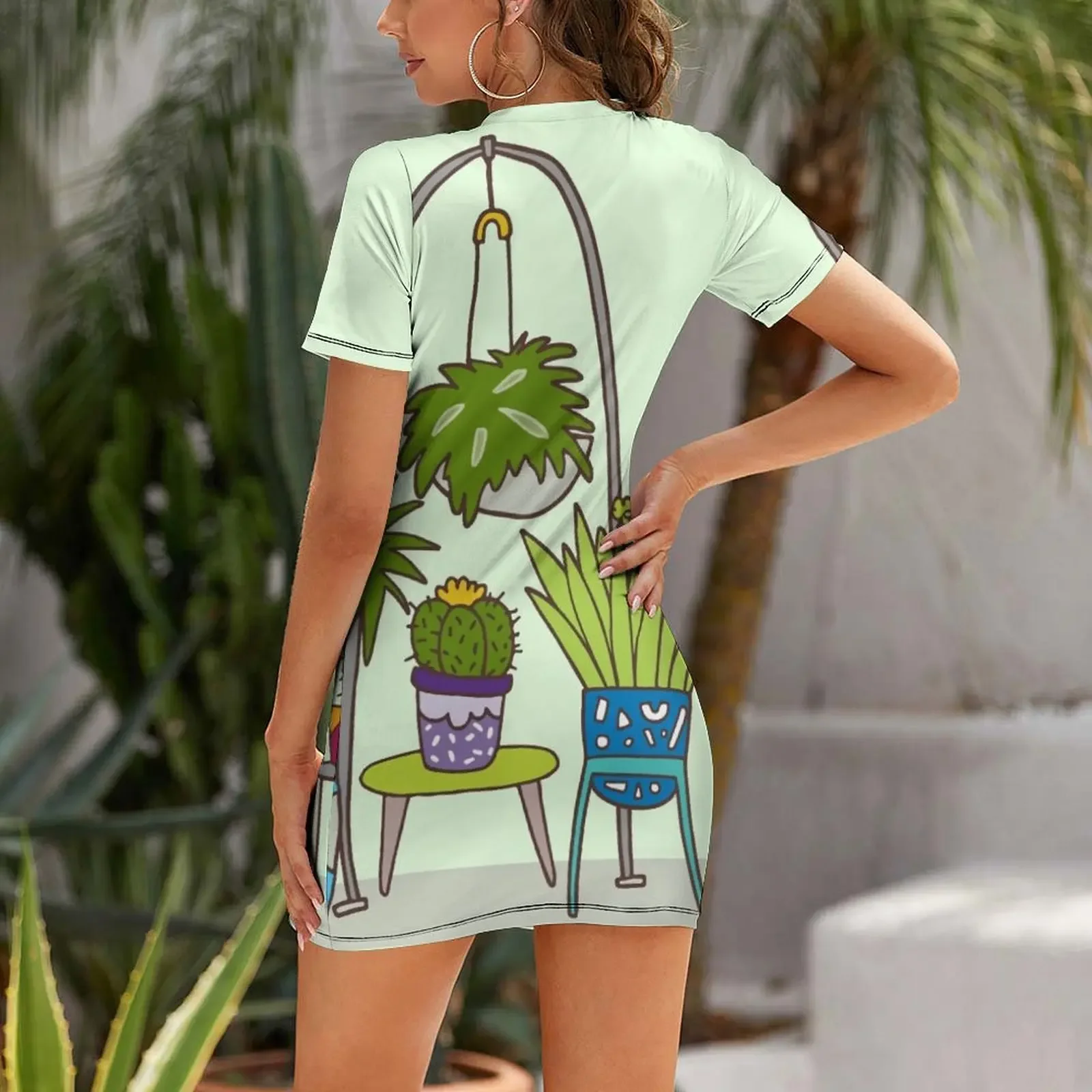 Plant life Short-Sleeved Dress - đánh giá và giá Korean Girl Lifestyle