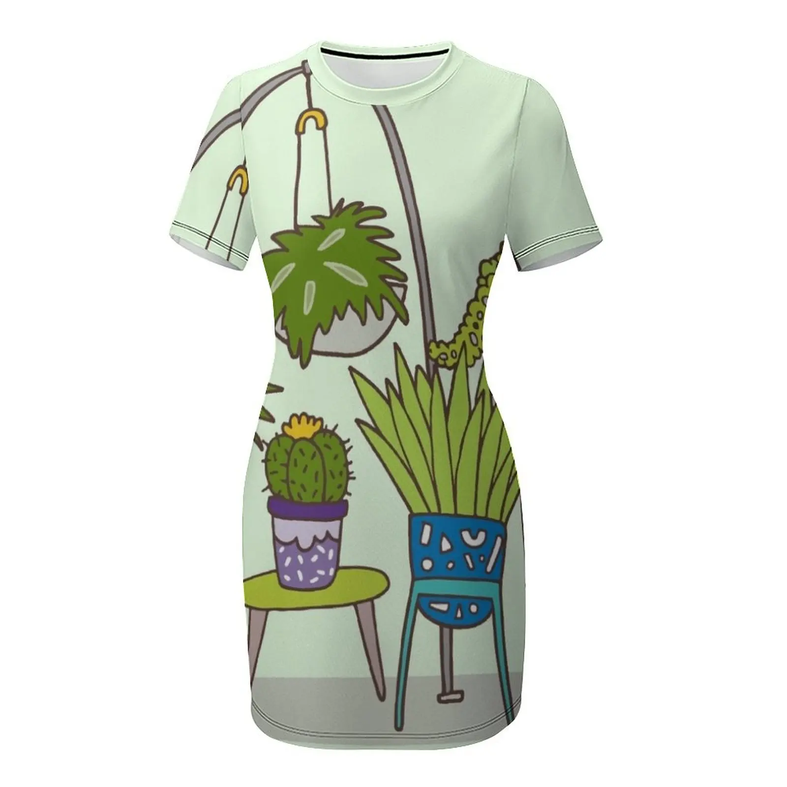 Plant life Short-Sleeved Dress - đánh giá và giá Korean Girl Lifestyle